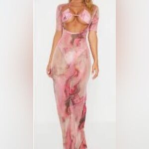 Pretty little thing mesh floral dress size 8